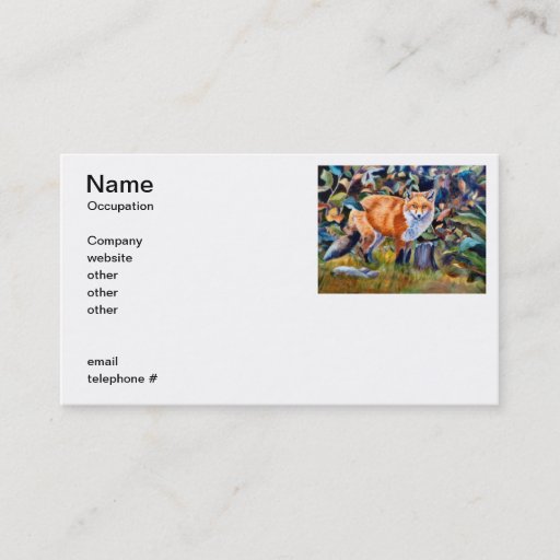 Customizable Red Fox Business Card