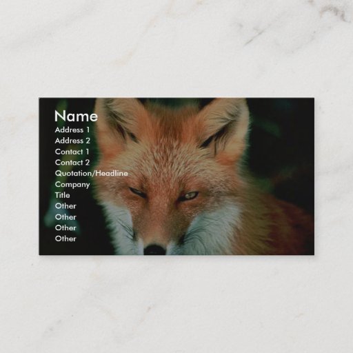 Customizable Red Fox Business Cards