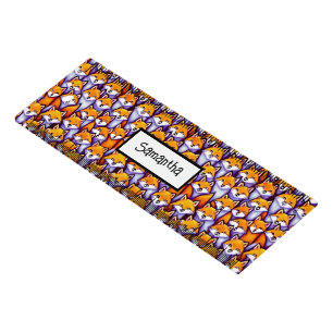 Red fox cartoon DIY name stationery desktop kids Ruler