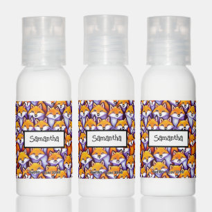 Red fox cartoon DIY name whimsical miniature foxes Hand Lotion