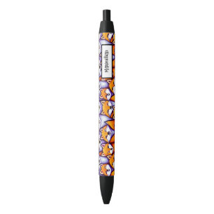 Red fox cartoon DIY name woodland animal pattern Pen
