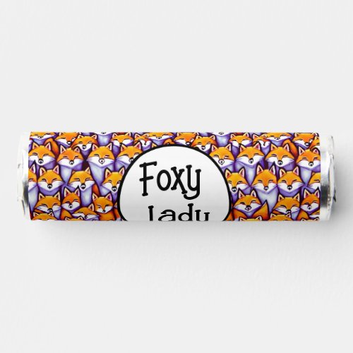 Red fox cartoon foxy lady funny doodle animal breath savers mints