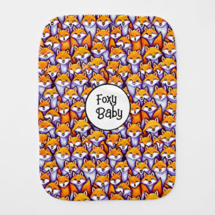 Red fox cartoon woodland funny foxy baby humor baby burp cloth