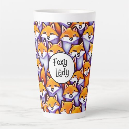 Red fox cartoon woodland funny foxy lady humor latte mug