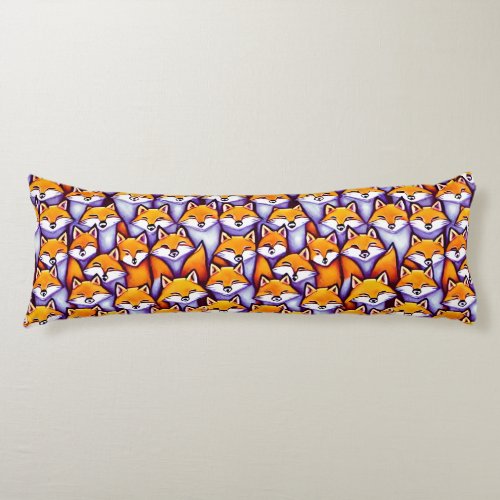 Red fox cartoon woodland kids wild animals pattern body pillow