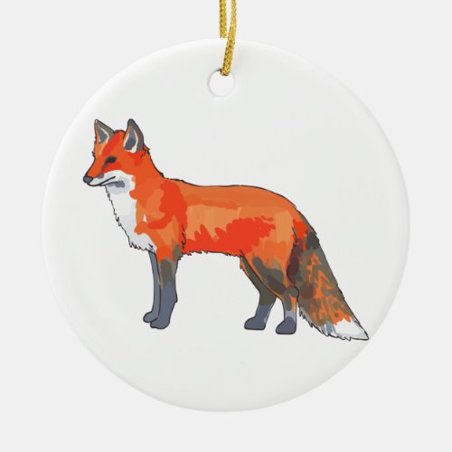 Red Fox Ceramic Ornament