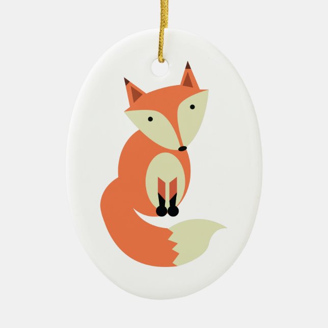 Red Fox Ceramic Ornament (Front)