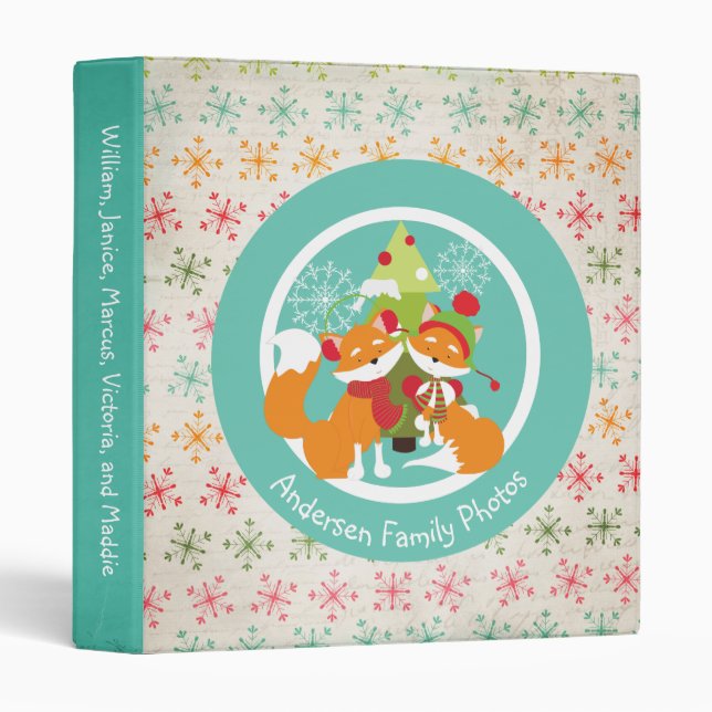 Red Fox Christmas Holiday Custom Binder (Front/Spine)