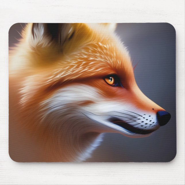 Red Fox Close up AI Art   Mouse Pad (Front)