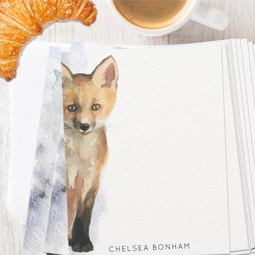 Red Fox Cub Watercolor Note Card