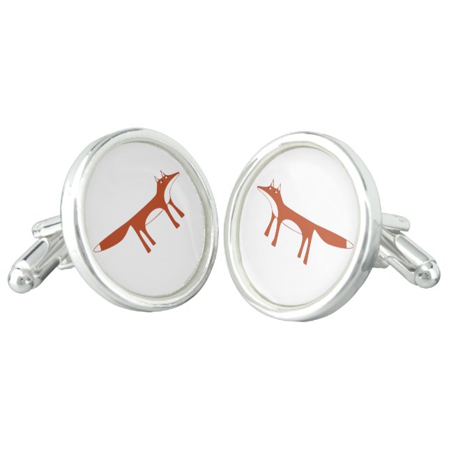 Red Fox Cufflinks (Angled)