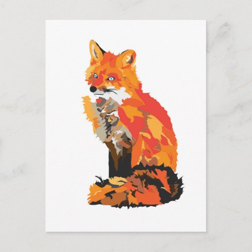 Red Fox Drawing Postcard