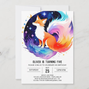 Red Fox Dreams Birthday Invitation