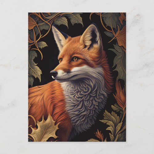 Red Fox  Elegant Wildlife Animal Portrait Postcard
