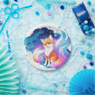 Red Fox Enchantment Birthday Paper Plates