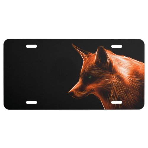 Red Fox Face License Plate