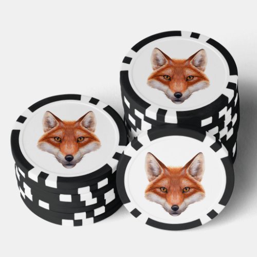 Red Fox Face Poker Chips