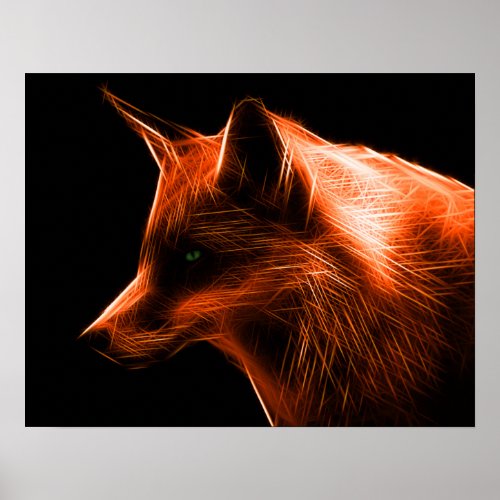 Red Fox Face Poster