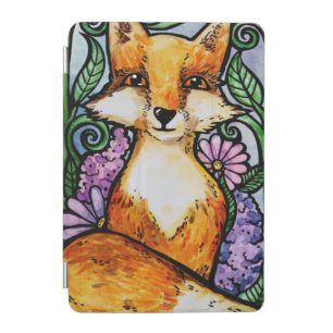 Red Fox Floral Nature Art iPad Mini Cover