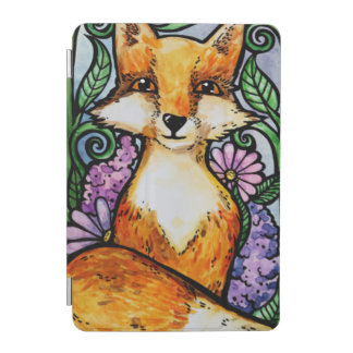 Red Fox Floral Nature Art iPad Mini Cover