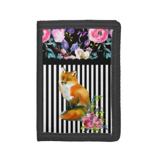 Red Fox Floral & Stripe Wallet