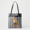 Red Fox & Floral Tote Bag Stripe