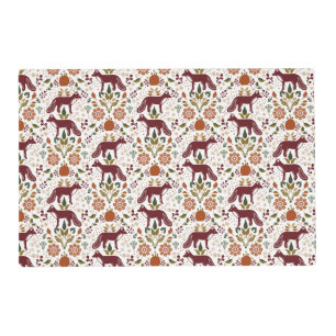Red Fox Folk Art Placemat Autumn Harvest Decor