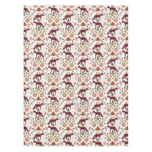 Red Fox Folk Art Tablecloth   Rustic Fall Harvest