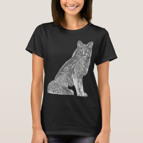 Red fox forest animal wild predator with fox 7  T_Shirt