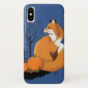 Red Fox Forest Pumpkins iPhone X Case