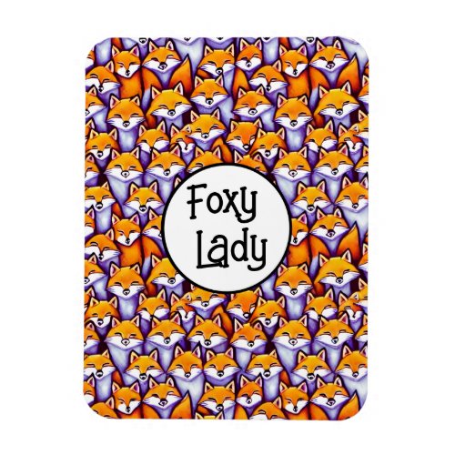Red fox foxy lady funny cartoon DIY message  Magnet