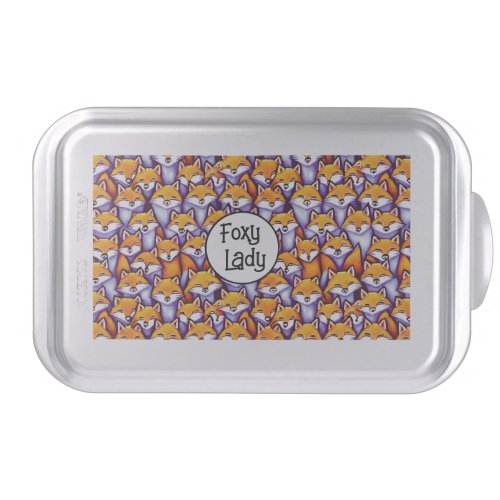 Red fox foxy lady funny cartoon pattern doodle cake pan