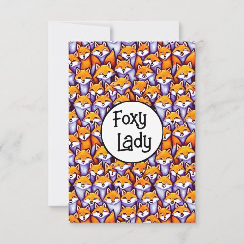 Red fox foxy lady funny womens DIY message  Card