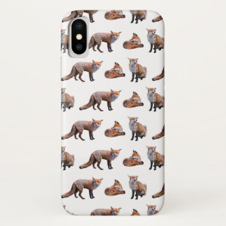 Red Fox Frenzy iPhone X Case (choose colour)