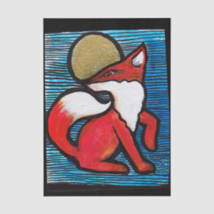 Red Fox Full Moon Loyal Foxes MoonChild            Tissue Paper