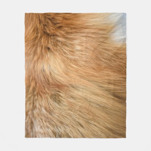 Red Fox Fur Pattern Tile Fleece Blanket
