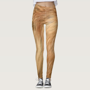 Red Fox Fur Pattern Tile Leggings