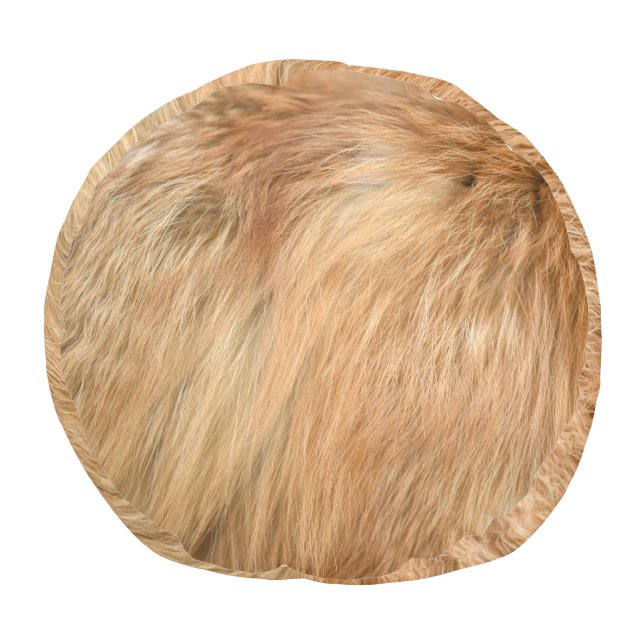 Red Fox Fur Pattern Tile Pouf (Bottom)