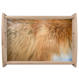 Red Fox Fur Pattern Tile Serving Tray