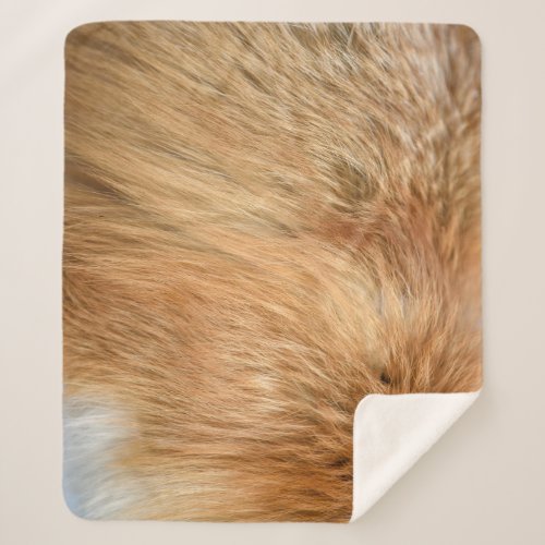 Red Fox Fur Pattern Tile Sherpa Blanket