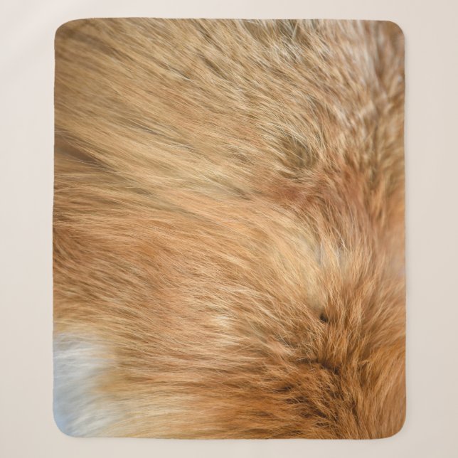 Red Fox Fur Pattern Tile Sherpa Blanket (Front)