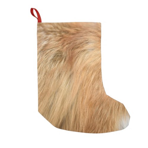 Red Fox Fur Pattern Tile Small Christmas Stocking