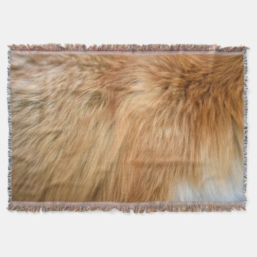 Red Fox Fur Pattern Tile Throw Blanket