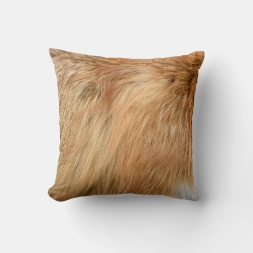 Red Fox Fur Pattern Tile Throw Pillow
