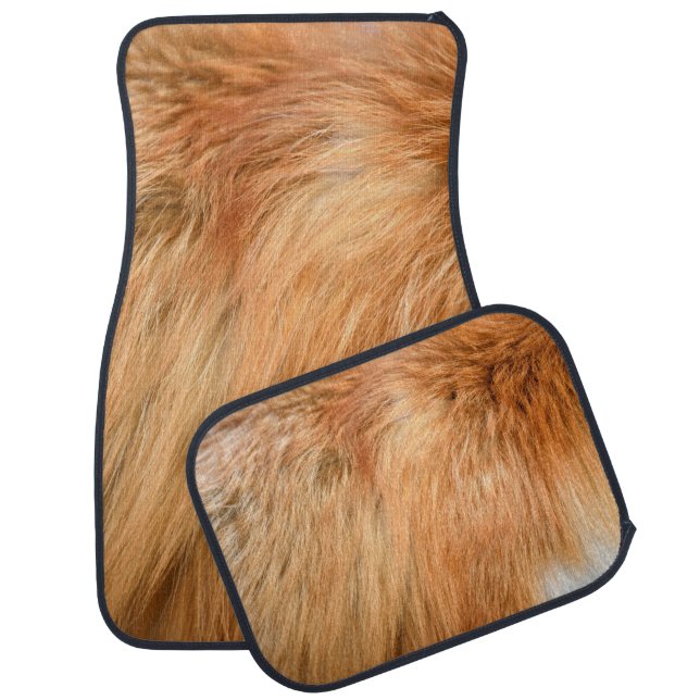 Red fox fur texture car floor mat (Set)