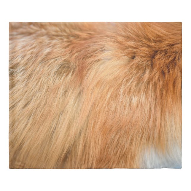 Red fox fur texture duvet cover (Front)