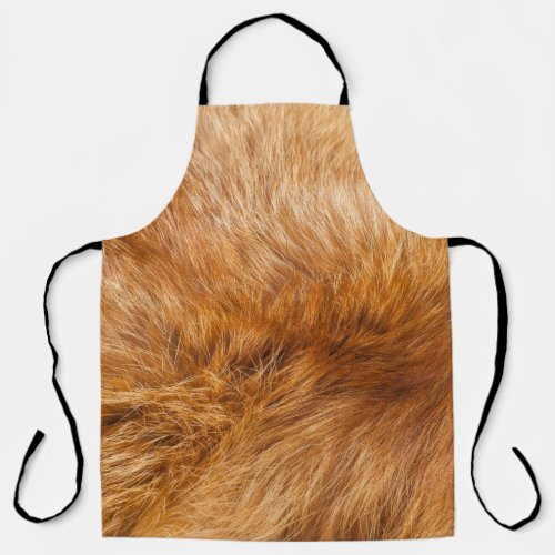 Red Fox Fur Textured Background Apron