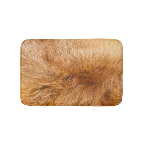 Red Fox Fur Textured Background Bath Mat