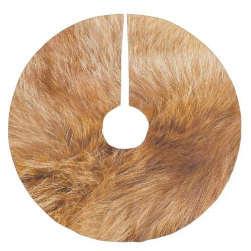 Red Fox Fur Textured Background Brushed Polyester Tree Skirt