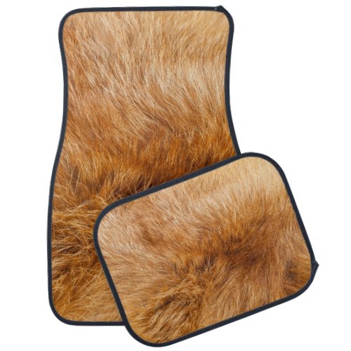 Red Fox Fur Textured Background Car Floor Mat